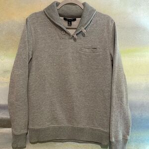 MARK LAW Luxury Men’s Sweatshirt with Sweater Collar and buttons